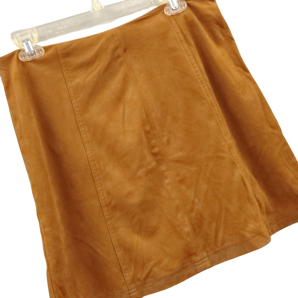 Mi Ami Francescas Cognac Brown Faux Suede Mini Skirt Large Western Boho Chic